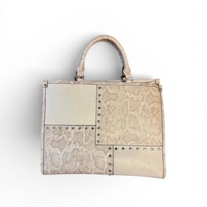INC International Concepts Beige Patchwork Satchel